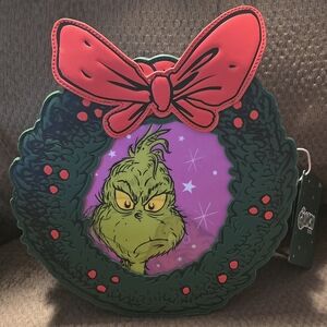 LOUNGEFLY Dr. Seuss How the Grinch Stole Christmas! Wreath Lenticular Crossbody